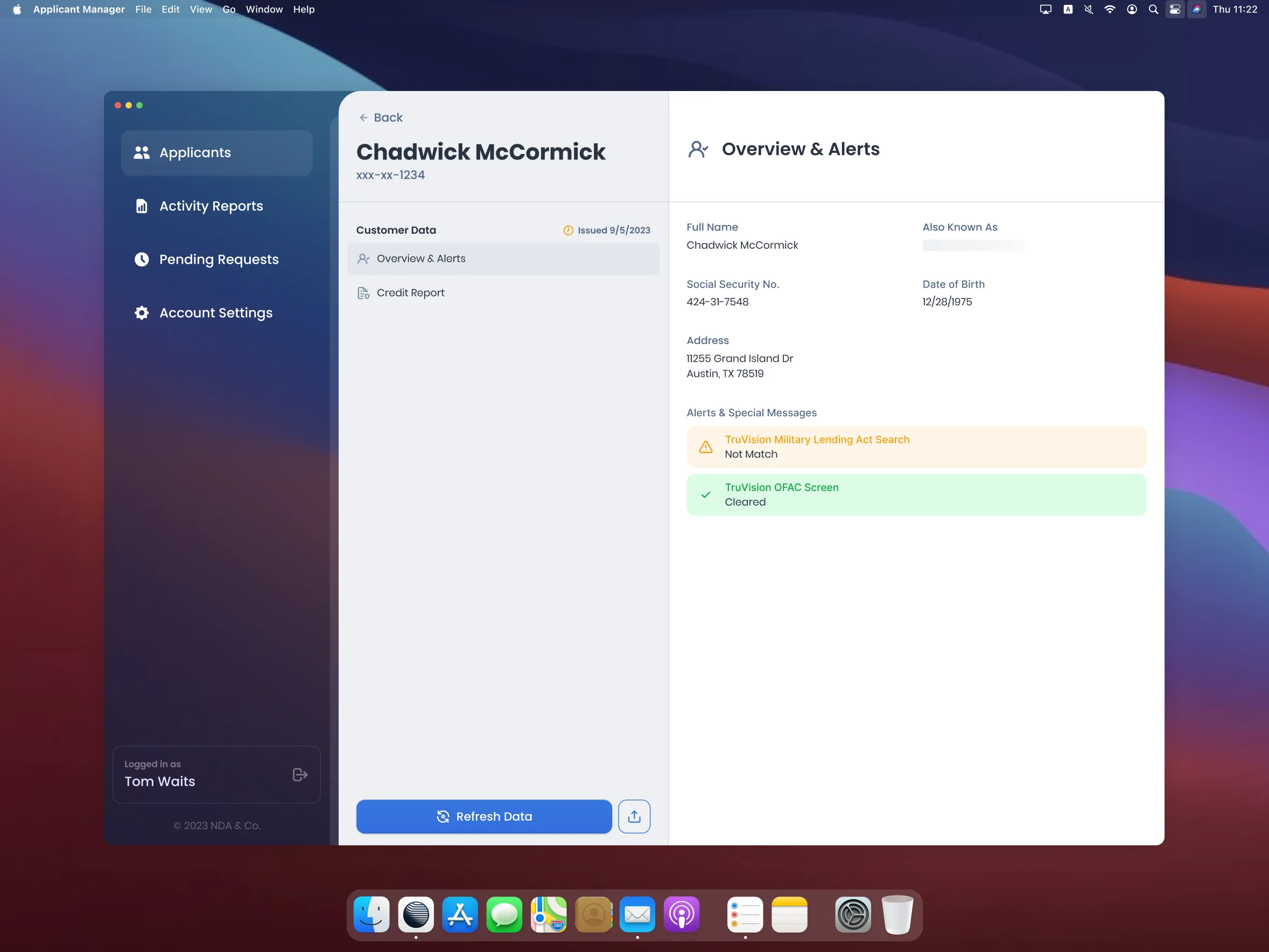 Electron app for a financial services client