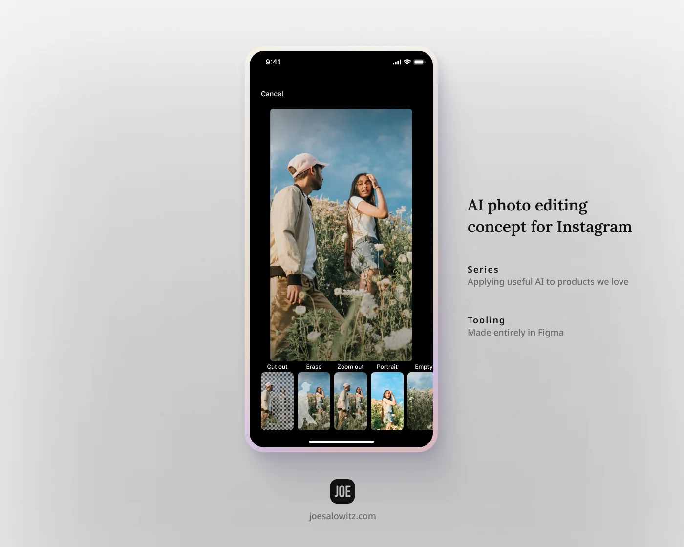 AI photo editing in Instagram