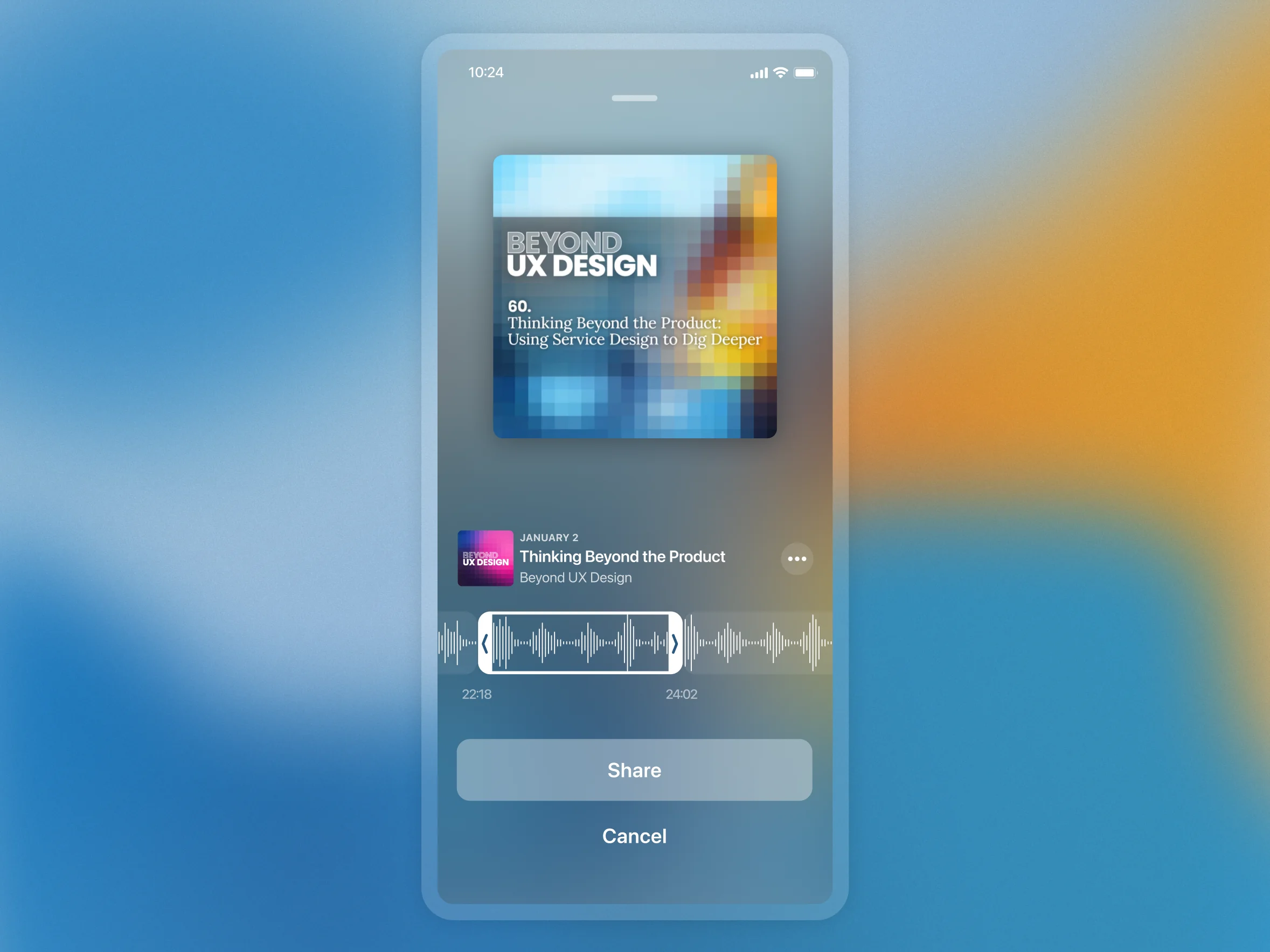 Share a snippet on Apple Podcasts