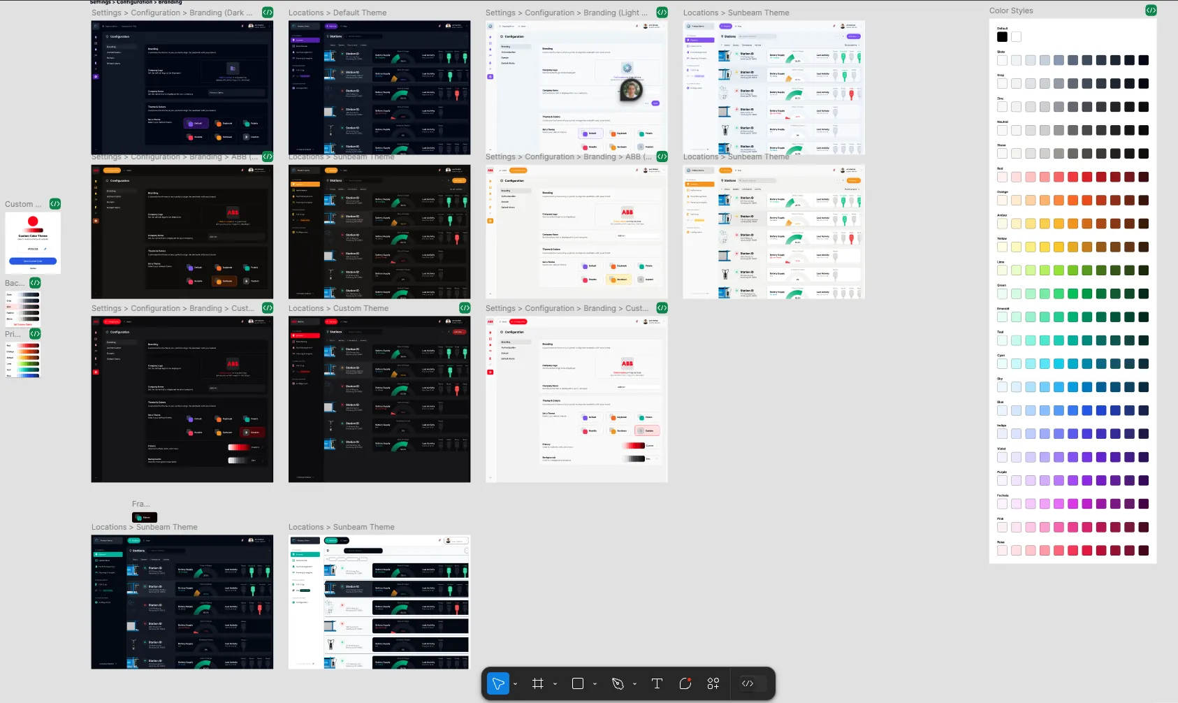 A glimpse of the complex UI in Figma