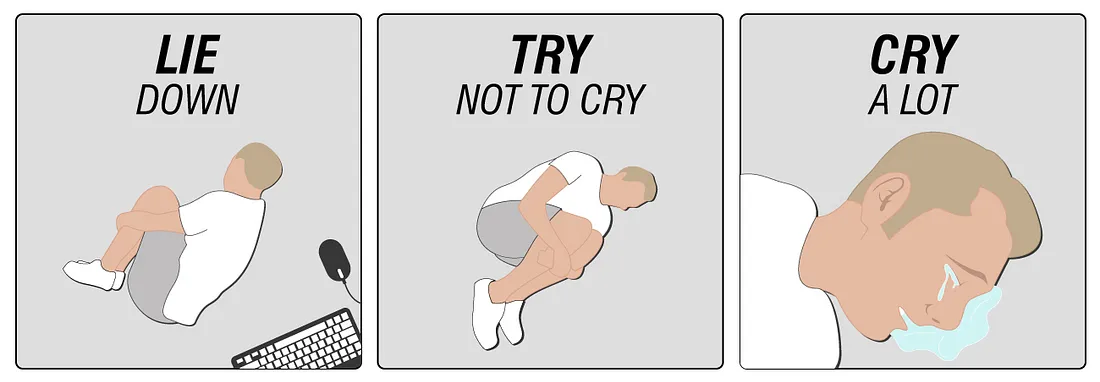 Meme of crying technologist