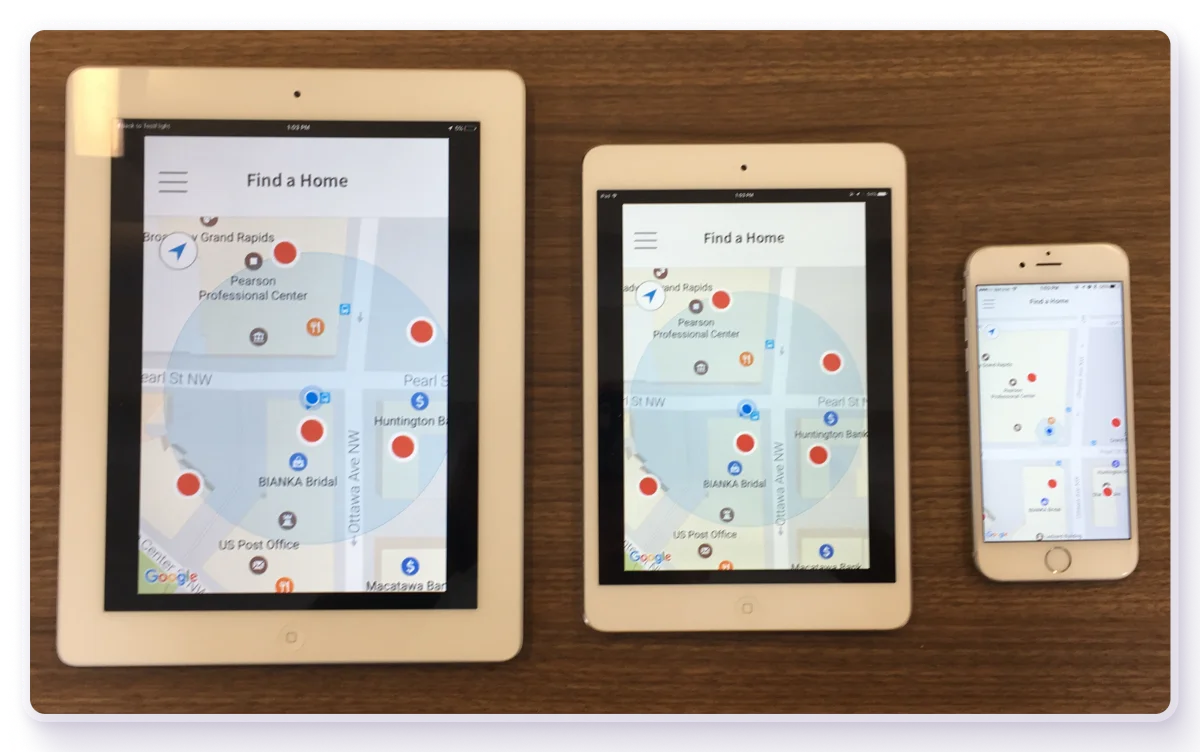 3 devices showing the Lead Scout beta